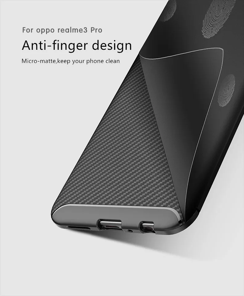 Для OPPO Realme 3 Чехол, роскошный ударопрочный карбоновый высококачественный Мягкий ТПУ силиконовый чехол для задней панели, чехол для OPPO Realme 3 Pro