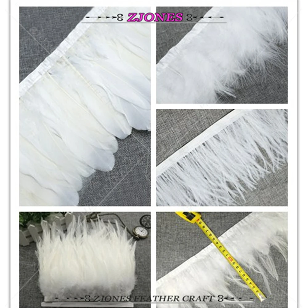 

Wholesale 2 meters Feather trim White Feather Strip Scarf Plume For Dress/Skirt/Costume/Wedding Party Decoration Various Style