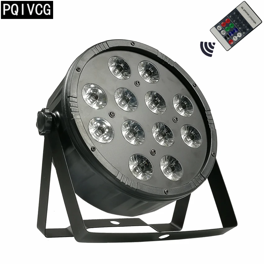 

Remote Control 12x12w led par lights dmx512 flat par rgbw 4in1 professional DJ equipment
