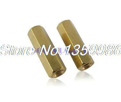 100 шт. m3x25mm Медь Колонка женский Стенд-офф гексагональной Spacer M3 Нитки Dia