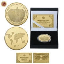 WR Christ Redeemer позолоченные металлические памятные монеты домашний декор Семь чудес мира золотые коллекционные монеты