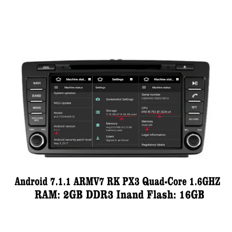 Top Liislee Android 7.1 2G RAM For Skoda Octavia  2013~2016 Car Radio Audio Video Multimedia DVD Player WIFI DVR GPS Navi Navigation 1