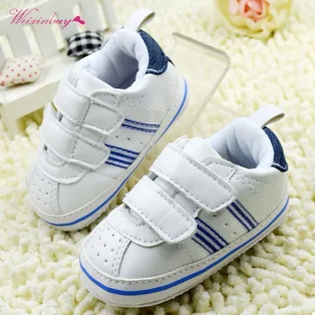 

WEIXINBUY Baby Shoes First Walkers Toddler Boy Faux Leather Crib Shoes Soft Sole Sneakers For 0-18M