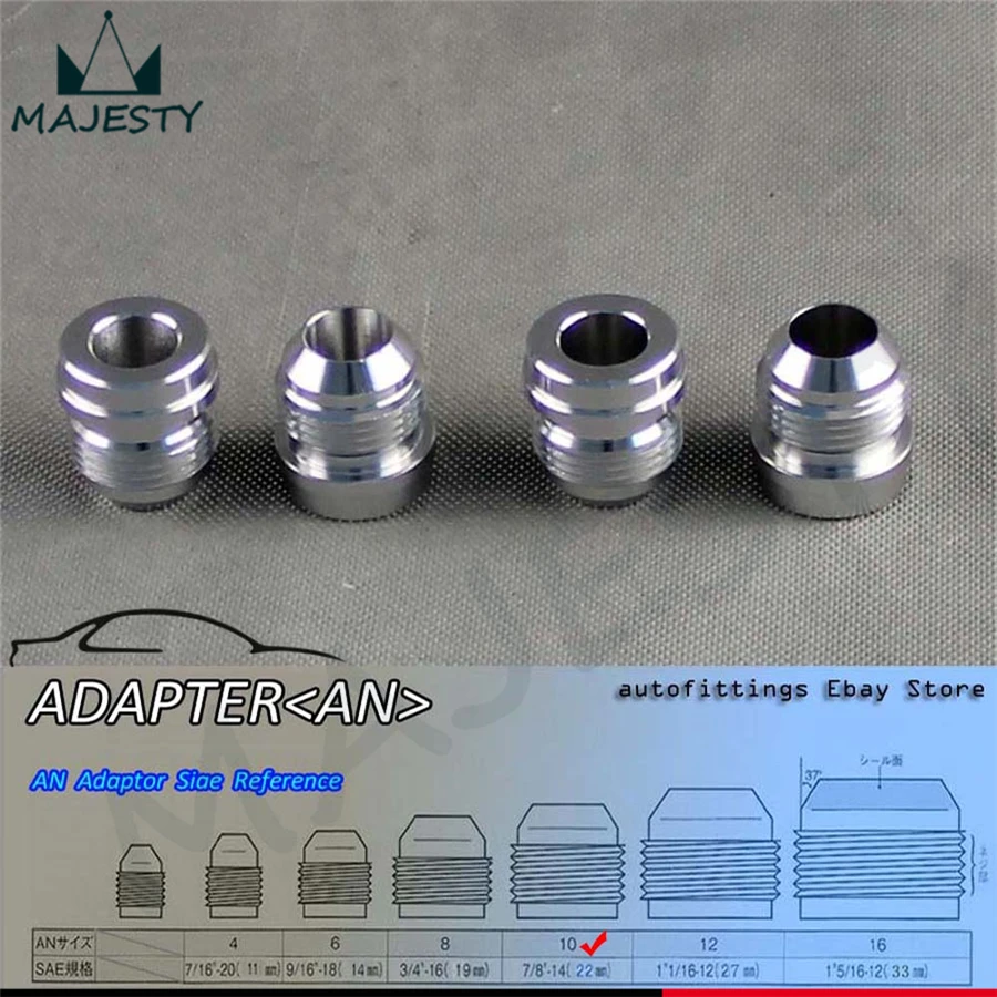 

4pcs Aluminum Male Weld Bung Adapter Fitting -10 AN /10AN