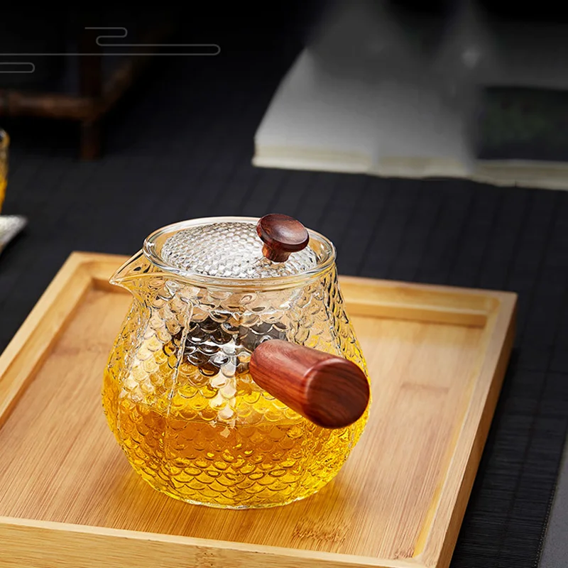 600 мл чайные горшки для чая креативные термостойкие прозрачные стеклянные деревянные ручки кружка, сосуды для питья чайная посуда для домашний контейнер чайник для кипячения