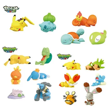 

5/6 pieces/set sleeping figures pika Squirtle Bulbasaur anime action toy figures model toy Car decoration toy