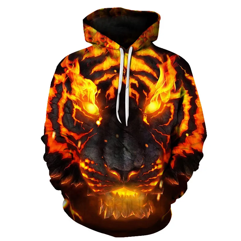 

Novelty Flame Lion Hoodie Men's Animal Men's Clothing Flame Hoodie Sweatshirt Sweatshirt 3D Hoodie Sportswear New