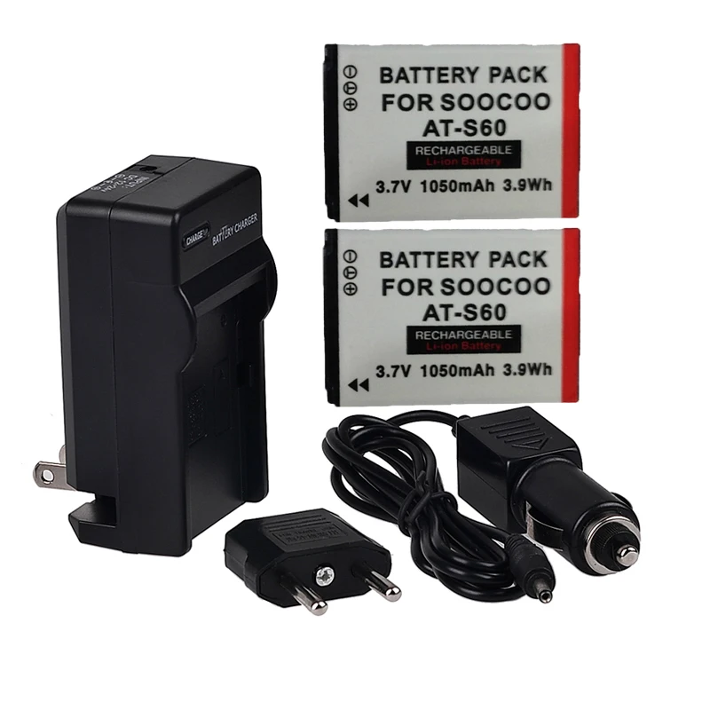 Best Price 2pcs Original Soocoo S60 3.7v 1050mAh rechargeable Liion