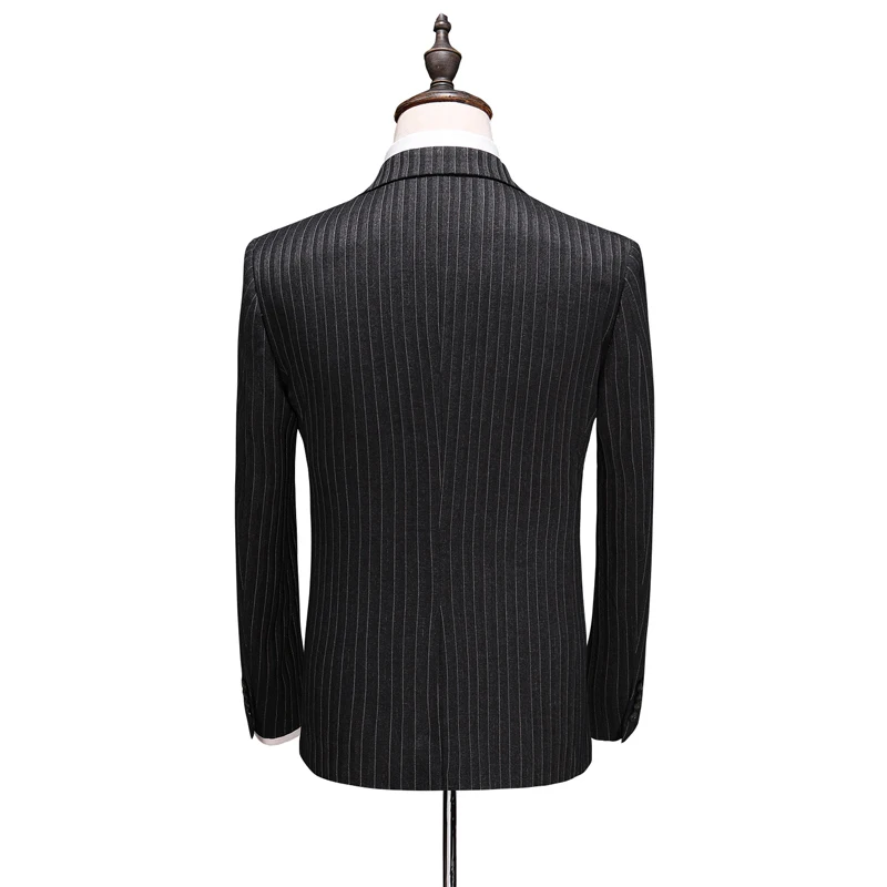 (Blazer+Vest+Pants) Mens Wedding Suit Male Blazers Slim Fit Suits for Men Costume Business Formal Party Classic  Gray / S-5XL