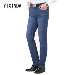 YIXINDA Фирменная Новинка мужские зауженные джинсы в лето 2018. Стрейч хлопка прямая трубка повседневные штаны мужские брюки