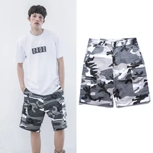 Уличная одежда, камуфляжные карго шорты для мужчин и женщин, летние свободные с несколькими карманами, Молодежные хип-хоп повседневные шорты, шорты в Военном Стиле