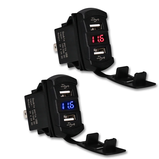 12 30V 4.2A Dual Usb Car Charger Power Adapter Socket LED Digital
