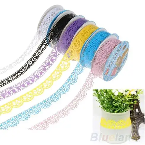

2 Pcs Hollow Lace Diary Stationery Scrapbook Decorative Sticker Adhesive Tape