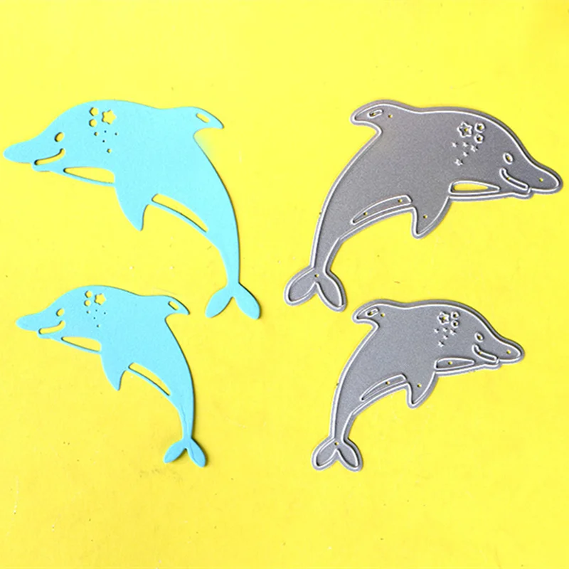 DUOFEN 4 шт/дельфины и рыбы металлические цветы резки штампы бумага для скрапбукинга ремесло карты