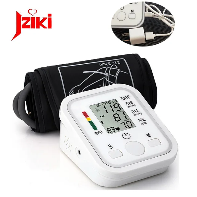 

Automatic Digital Upper Arm Blood Pressure Monitor Heart Beat Rate Pulse Meter Tonometer Sphygmomanometers Pulsometer
