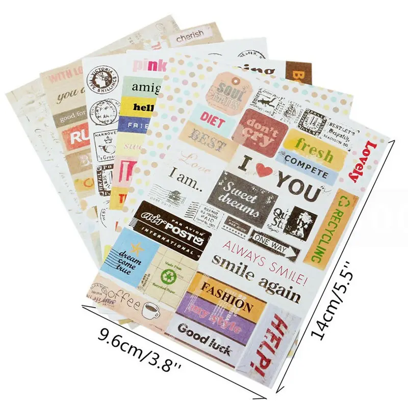 

6 sheets/set 14*9.6cm Calendar Paper Sticker Scrapbook Kids Children Diary Planner Sticky Photo Album Decoration