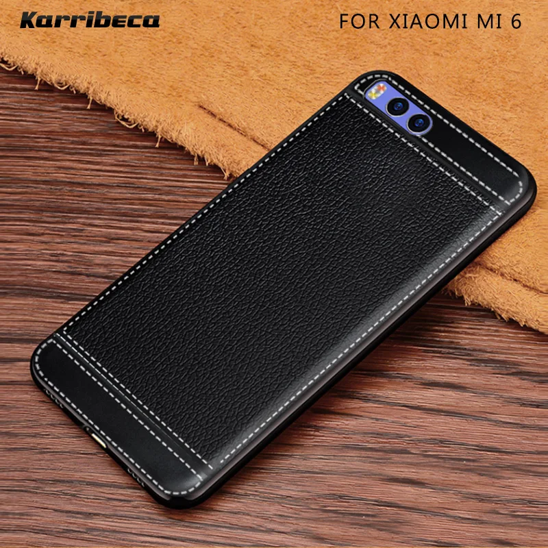 

Litchi cortex silicone case for Xiaomi mi6 lychee leather matte soft tpu cover xiaomi mi 6 cases coque etui tok kryty xiaomi 6