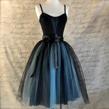 2017 65CM 7 Layer polycgrom Midi Tulle Skirt American Apparel Tutu Skirts Womens Petticoat Elastic Belt Summer faldas saia jupe