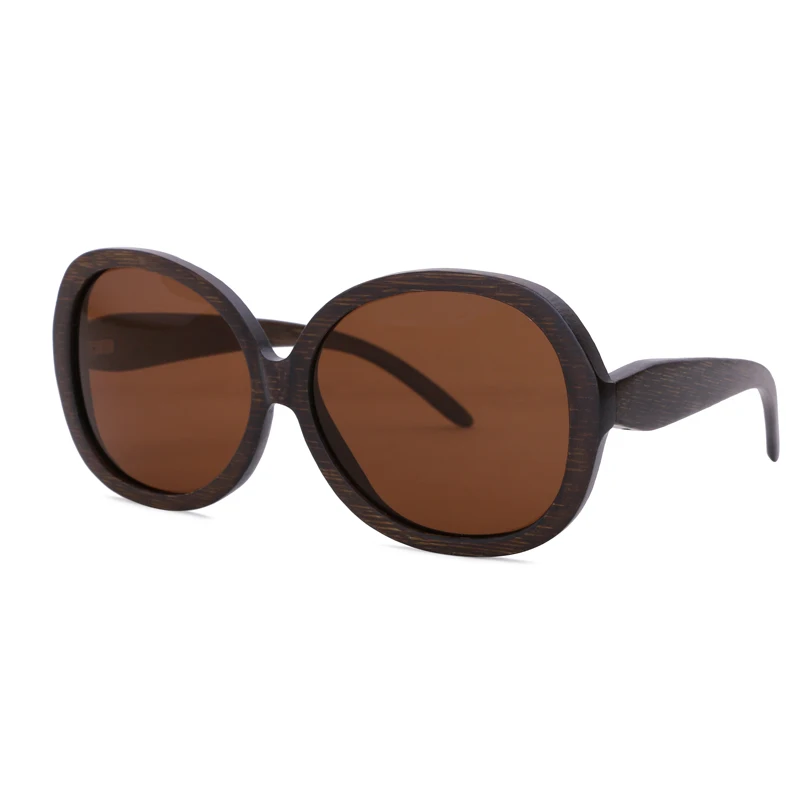 BerWer женские деревянные солнцезащитные очки ретро поляризованные солнцезащитные очки ручной работы УФ Защита солнцезащитные очки с чехлом - Цвет линз: brown lens