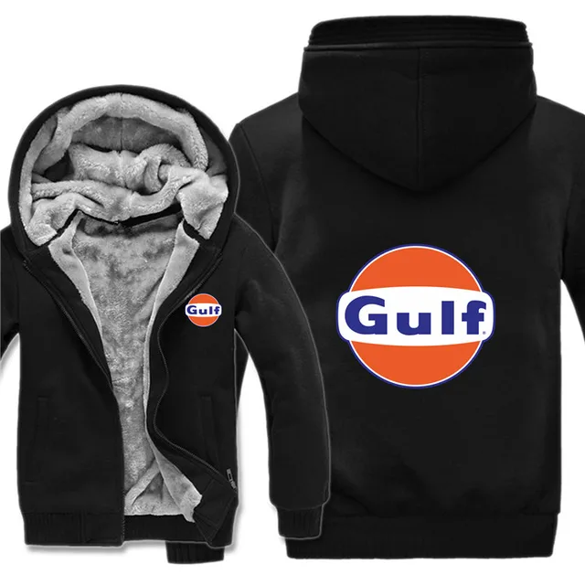 Gulf Oil Hoodies Winter Men Fashion Wool Liner Jacket Gulf Oil