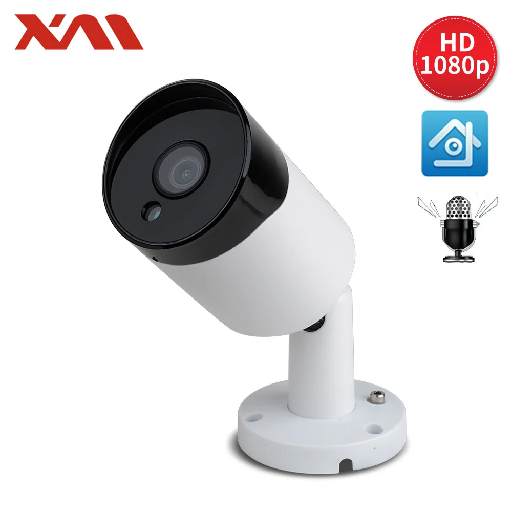 XM H.265+ 1080P POE аудио IP камера 2MP Пуля CCTV IP камера ONVIF 2,0 для POE NVR системы Водонепроницаемый Открытый ночное видение