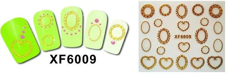 

Vintage diy soft metal finger applique gold silver cutout three-dimensional 3d nail art applique