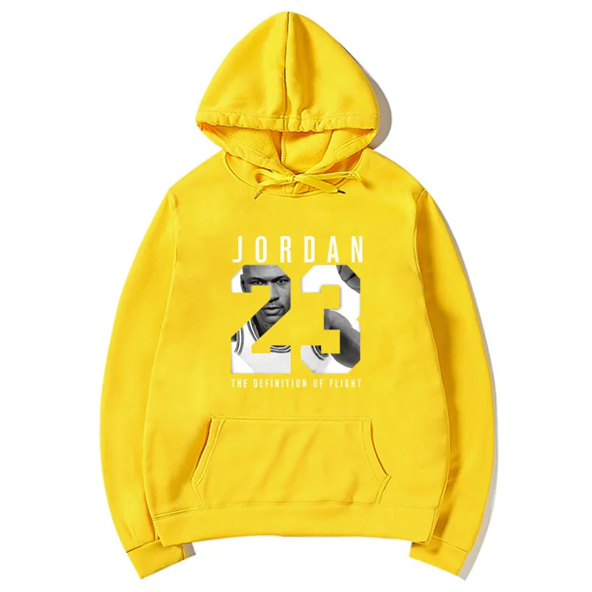 Осень новое поступление высокая Джордан 23 печатных Спортивная одежда suprem Мужская толстовка хип-хоп мужские толстовки с капюшоном пуловер толстовка одежда - Цвет: Yellow 75