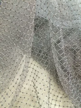 

New arrival african lace fabrics S-6234 high quality lace fabric with beads for party dress lace