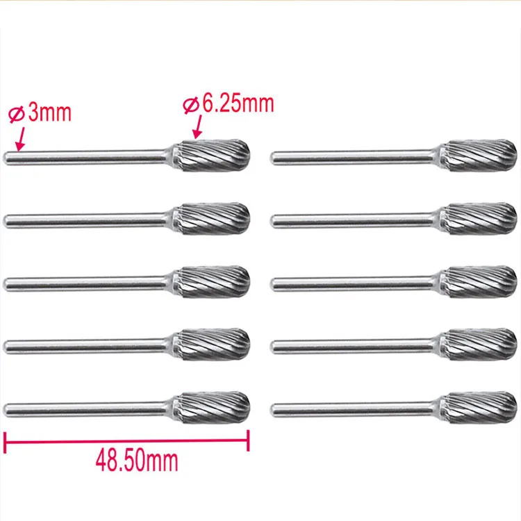 10 шт./компл. 3*6 мм полировки голову Вольфрам карбида поворотные фрезы резьба фреза для Деревообрабатывающей Резьба вращающихся