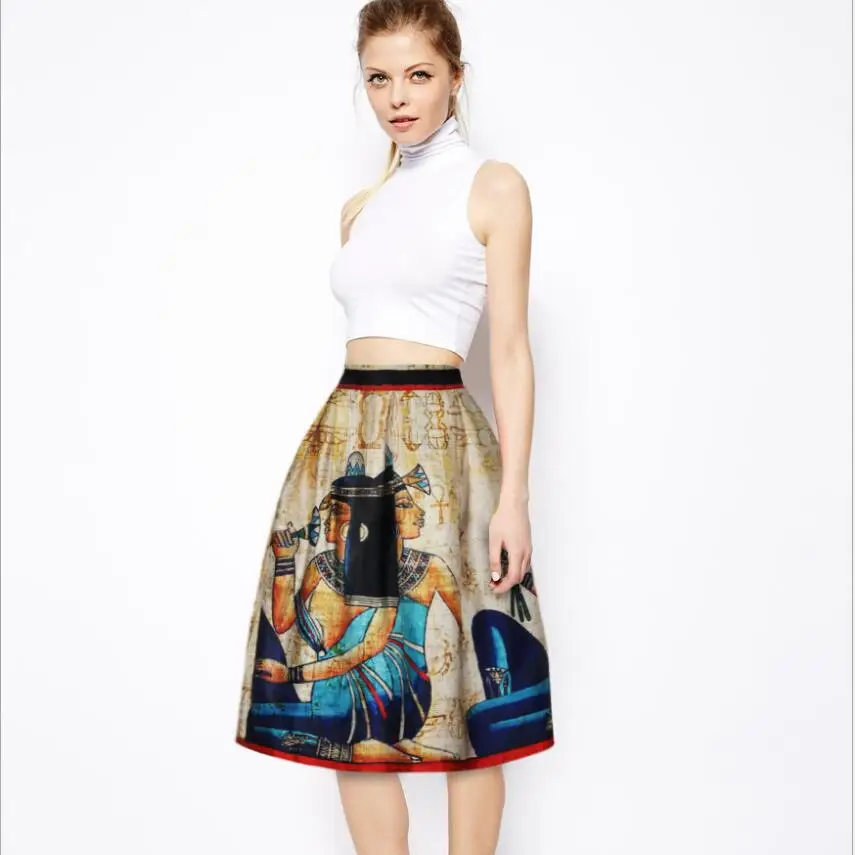 Ancient Roman Maid Digital Printing Skirt Big Hem Print Skirts Women