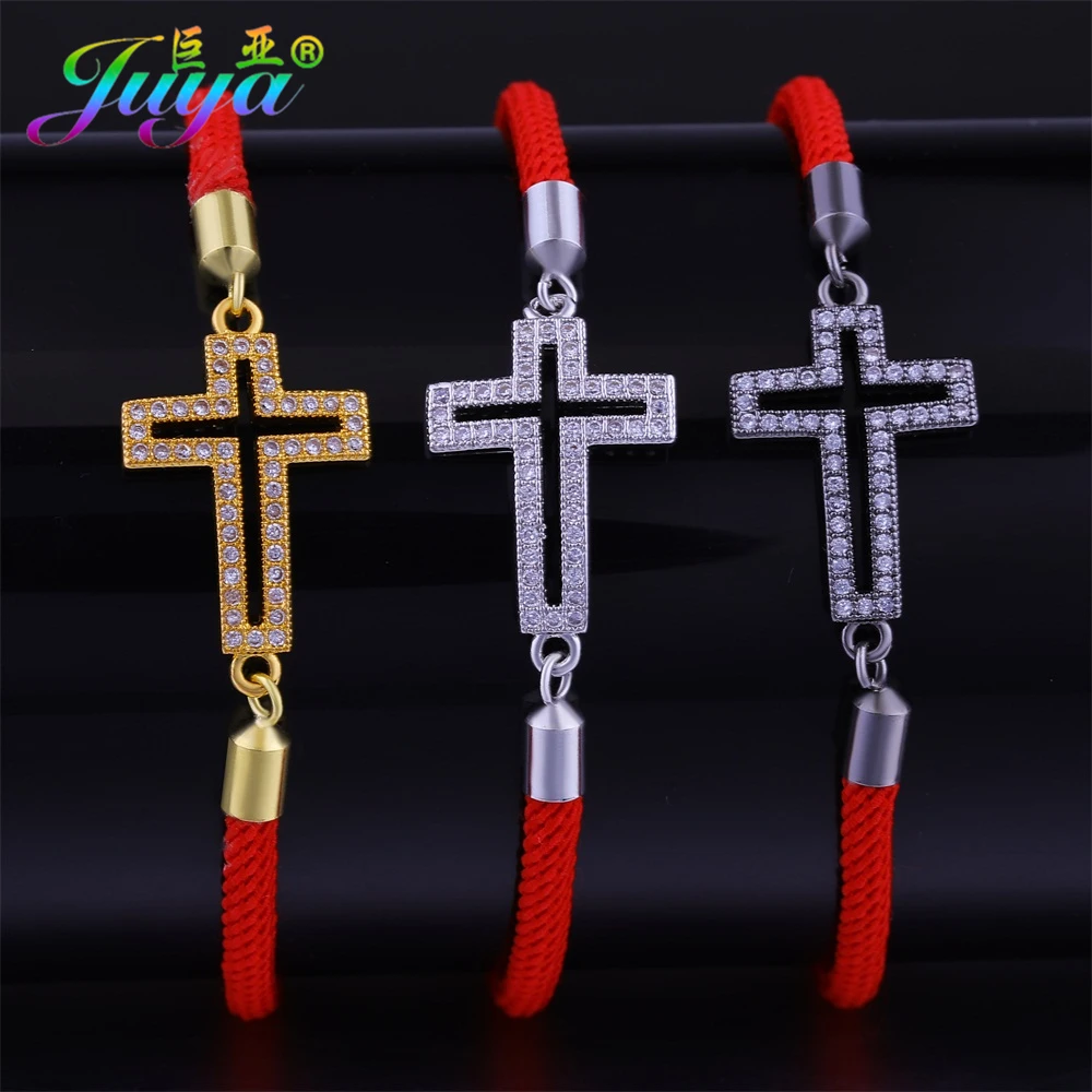Handmade Jesus Christian Jewelry Supplies Gold/Silver/Black Cross Charm
