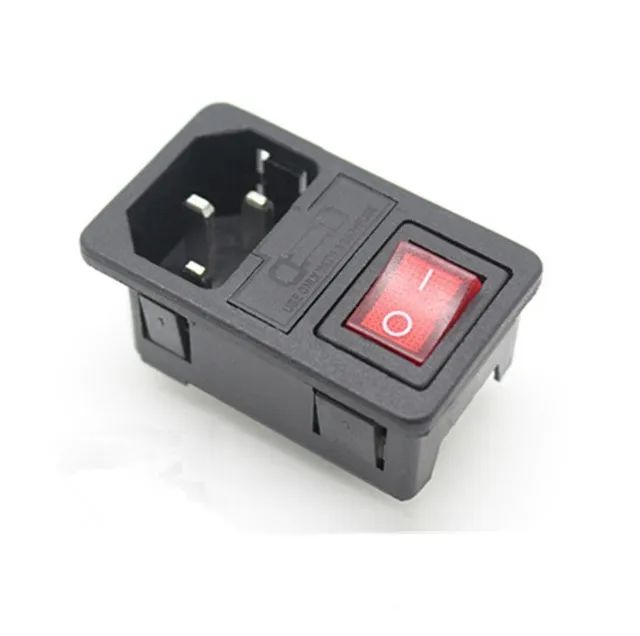 Power Switch with Fuse Indicating AC Outlet Plug Socket 10PCSin