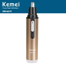 Kemei KM-6619 Электрический бритвенный Нос волос триммер моющийся перезаряжаемый безопасный уход за лицом бритва триммер для носа тример 110-240 В