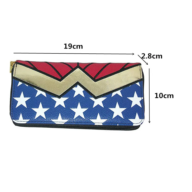 Wonder Woman Wallet - DC Comics Zip Around New long wallet PU Leather Money Clip card wallet