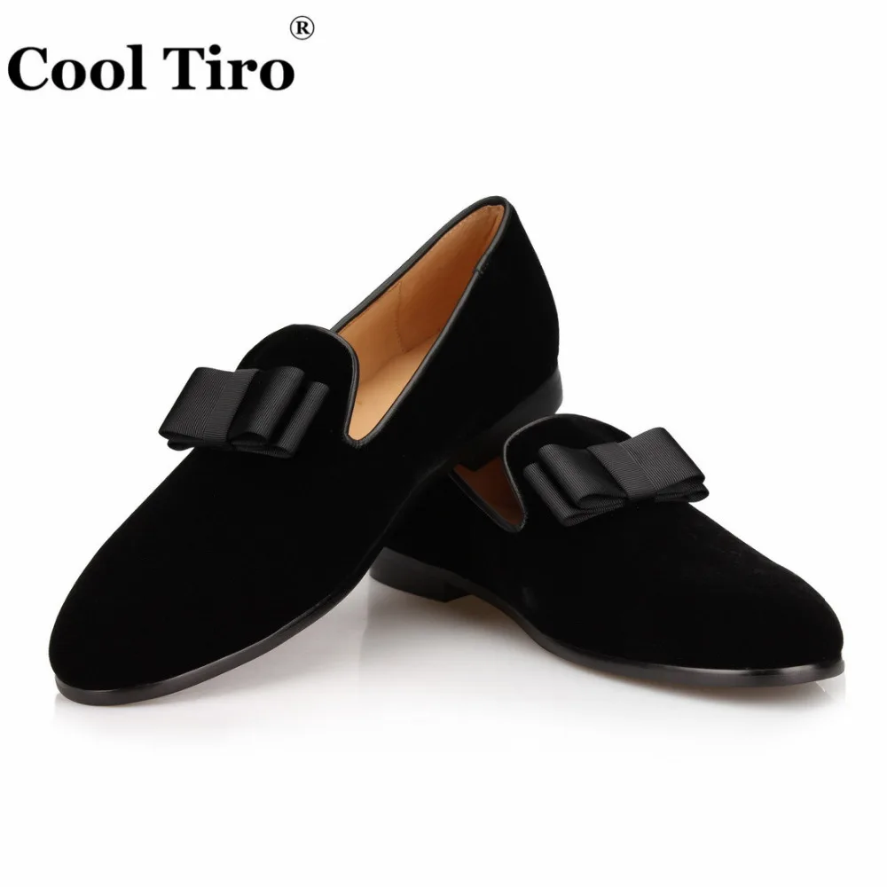 Black Velvet Loafers With Bow Slippers Men Moccasins (7)
