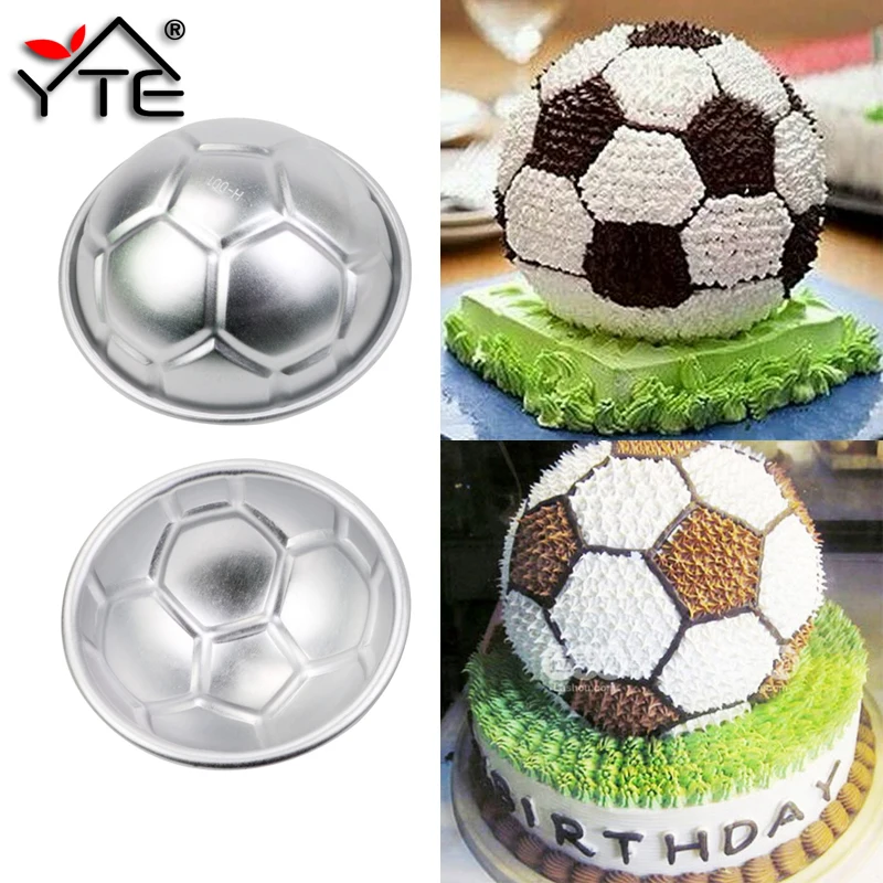YTE 2 шт DIY в форме футбольного мяча для ванны бомба торта алюминиевая Сфера
