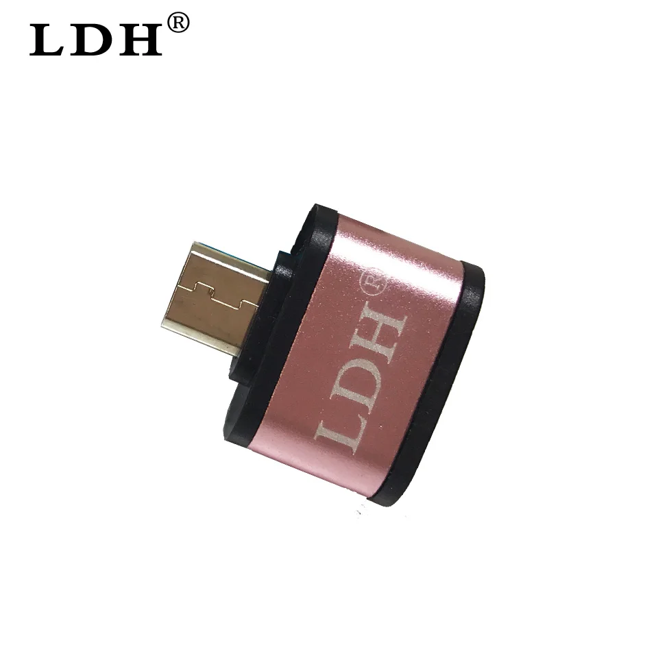 LDH Micro USB OTG к USB адаптер позолоченный V8 Разъем конвертер для samsung huawei zte xiaomi lenovo lg Android смартфон - Цвет: Rose Gold