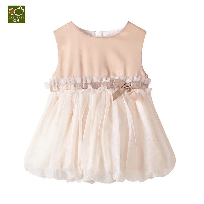 

LABIBABY Tutu Dresses Girls Kids Tulle Dress Vest Sleeveless Summer Infant Party Clothes Khaki