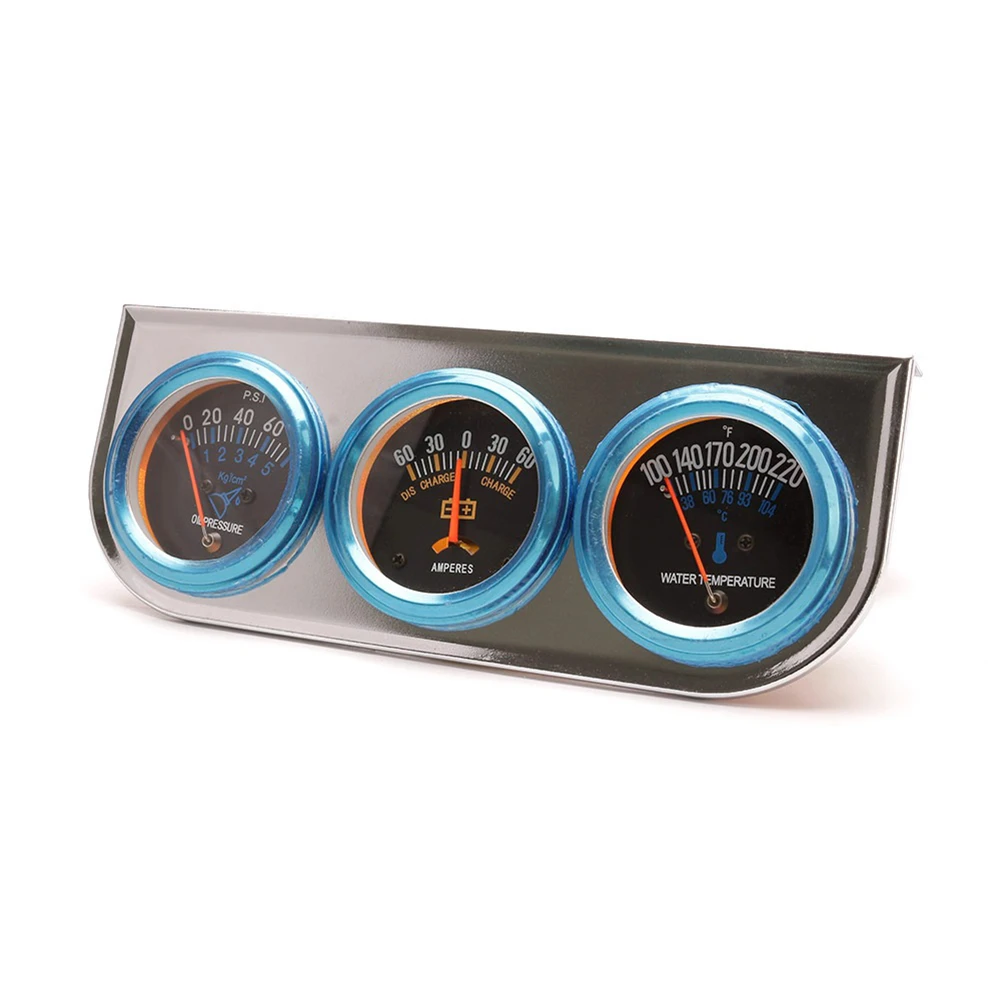 

3 in 1 Universal Auto Oil Pressure Amperes Water Temperature Gauge Digital Pointer Display 2''/52mm Diameter Car Triple Meter