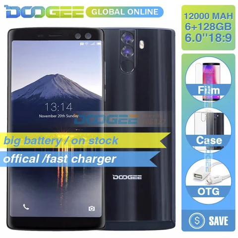 2018 DOOGEE BL12000 12000mAh face 32GB Smartphone 6 0 inch 18 9 FHD  MTK6750T Octa Core Four Cameras Android 7 0