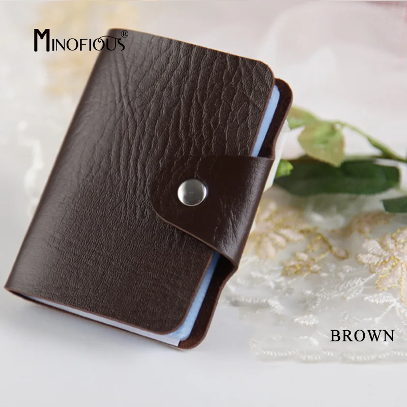 

MINOFIOUS Fashion PU Leather Function Card Wallet Business Cards Holder for Men Women Card Purse for a Gift ID Passport Wallet