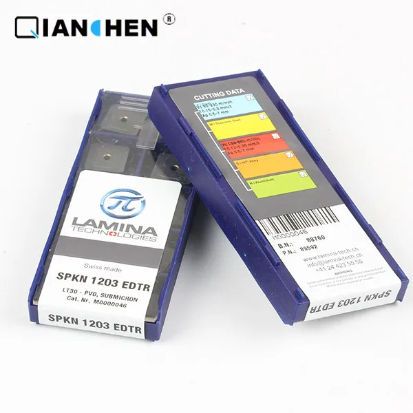 

Genuine original high quality high-performance LAMINA SPKN 1203 EDTR LT30(10pcs/lot) tungsten Carbide Cutting tools inserts