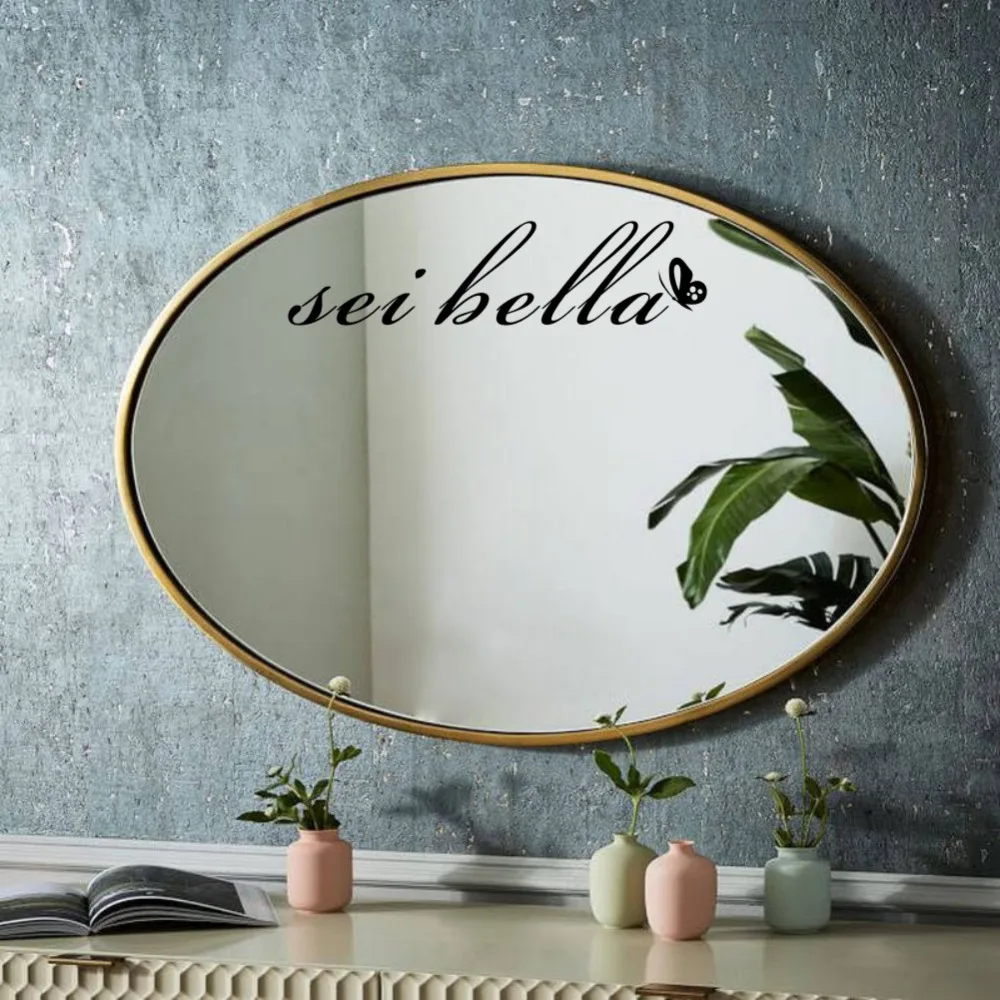 Sei Bella Зеркальная Наклейка s креативная итальянская Цитата стенографическая Наклейка для украшения дома