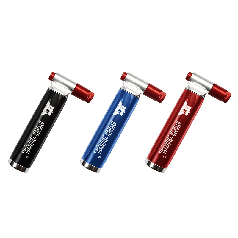 Online Bombas de bicicleta de alta calidad cartucho de CO2 bomba de aire de bicicleta Mini bola portátil ciclismo bicicleta de montaña bomba de neumáticos Inflador de doble cabeza