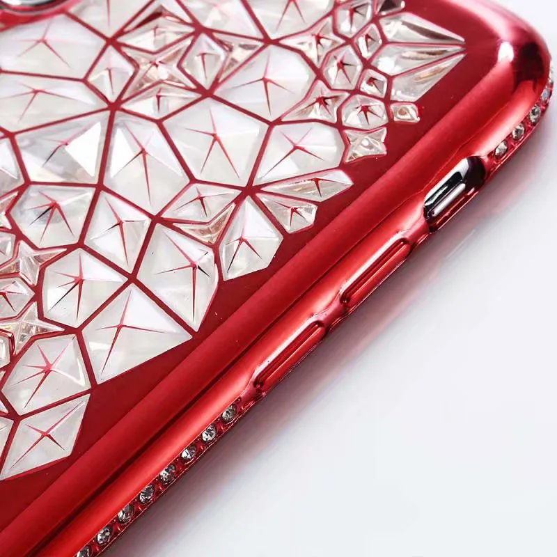 Модный 3D чехол со стразами для iPhone X XS Max XR мягкий из ТПУ с кольцом на палец 8 7 6 6S Plus
