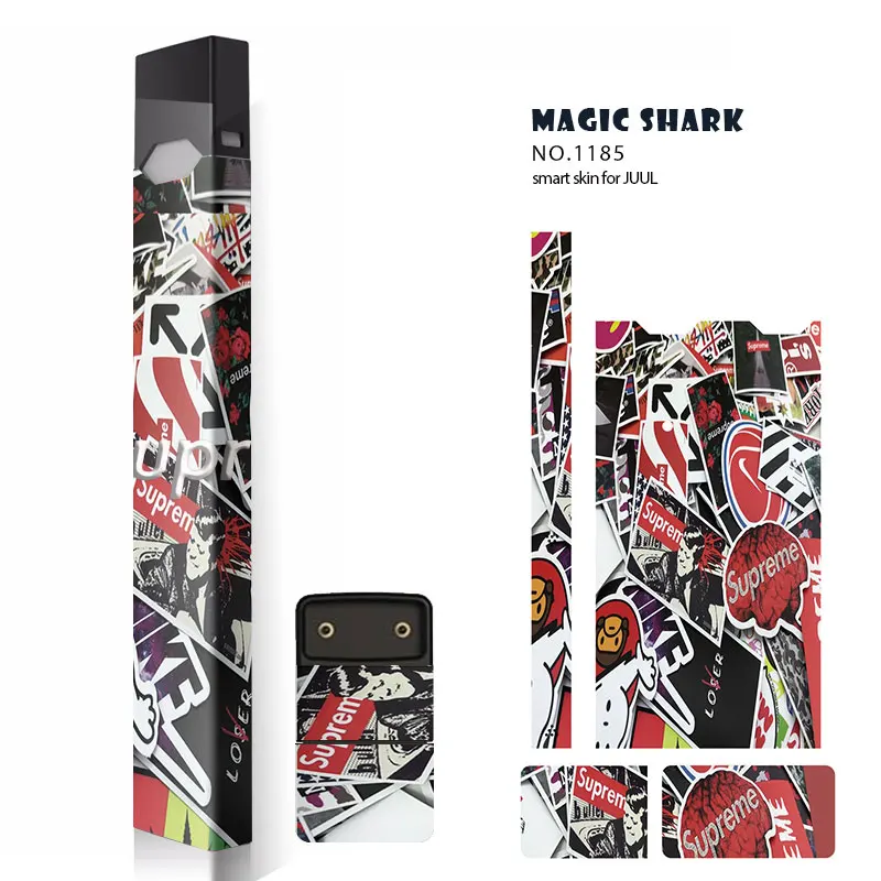 Magic Shark STICKER for Juul 10 Pattern 2.5D Stereo Film Sticker 3M Adhesive Printing Label skin for Juul Case Magic Shark STICKER for Juul 10 Pattern 2.5D Stereo Film Sticker 3M Adhesive Printing Label skin for Juul Case