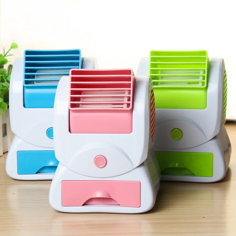 

USB Battery Dual-use Mini Conditioner Cooling Fan Office Desktop Bladeless Air Conditioning Fans Humidification Ventilator