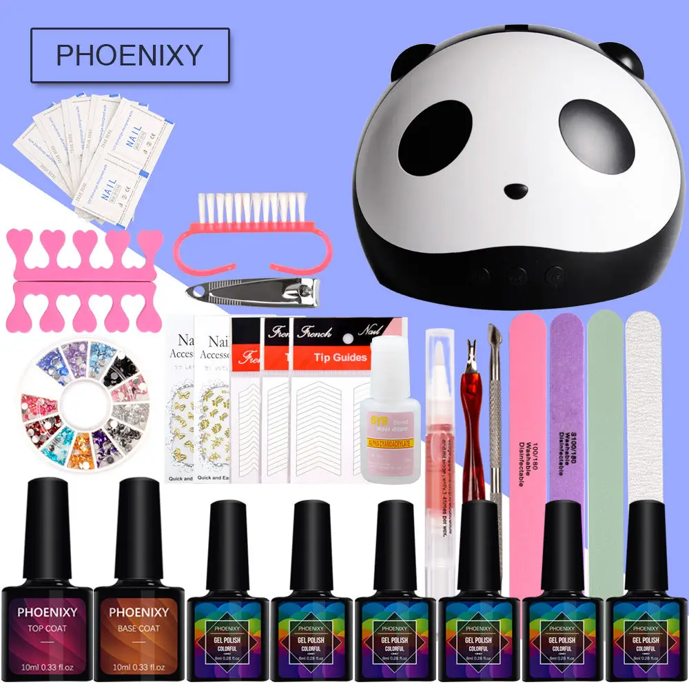 Маникюрный набор для гель-лака 24 Вт Светодиодный светильник 6 шт. Гель-лак для ногтей маникюрный набор для маникюра Инструменты для маникюра Набор для дизайна ногтей