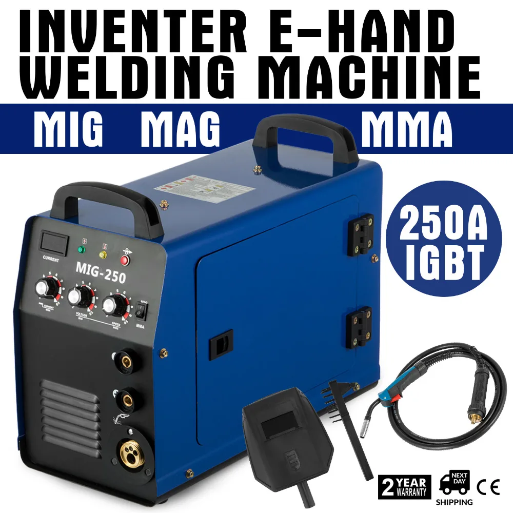 

MIG Welder Inverter Gas/Gasless MMA 3-in-1 IGBT 230V 250 Amp DC Machine