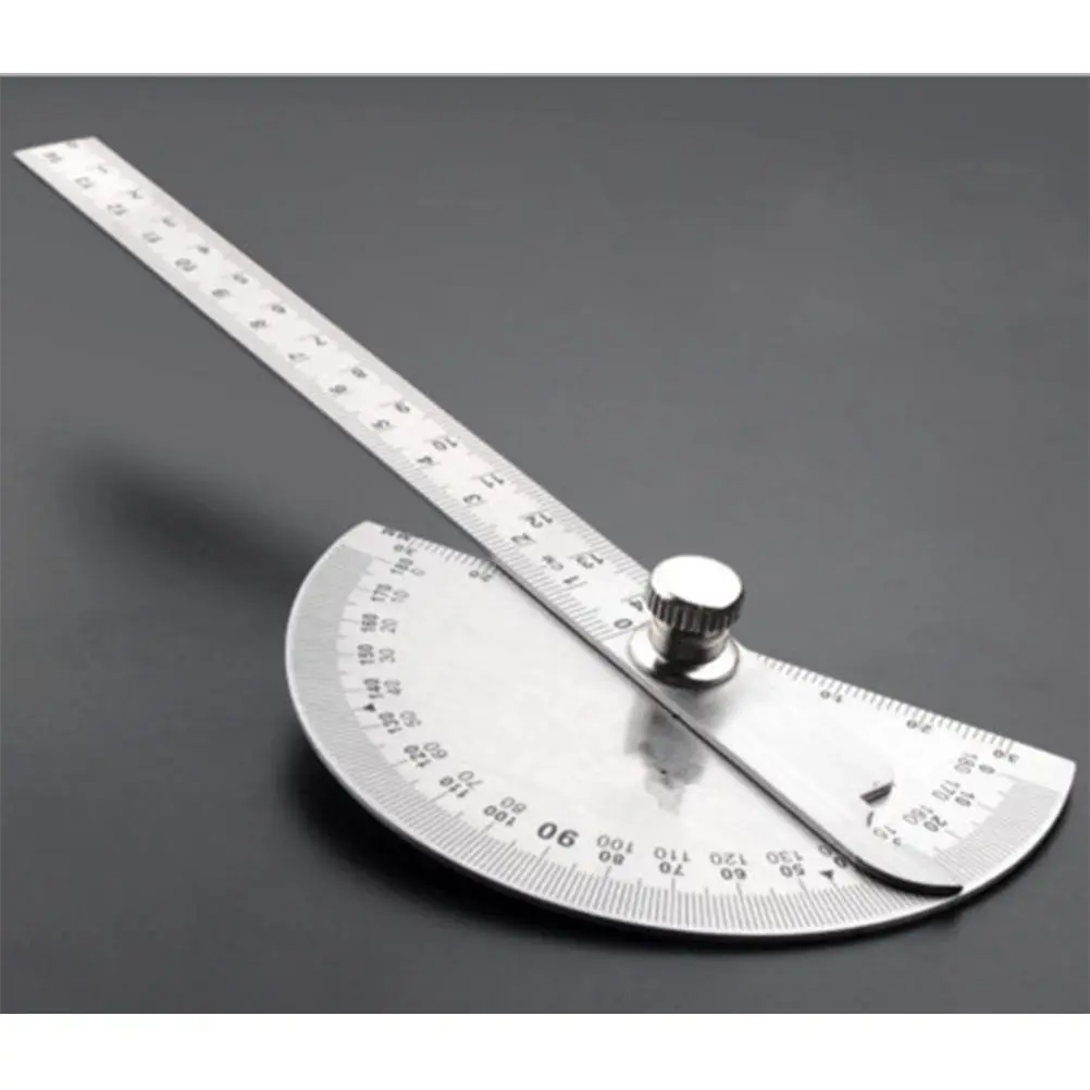 

Round Head180degree Silver Stainless Steel Protractor Angle Finder Rotary Measuring Ruler Machinist Tool Craftsman DigitalRuler